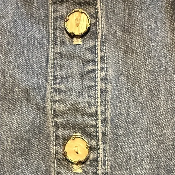 Vintage Tickets Denim Button-Front Midi Dress | Made in USA | Size 3/4 - Picture 3 of 12